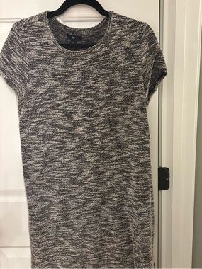 GAP Black and White Heathered Midi Dress